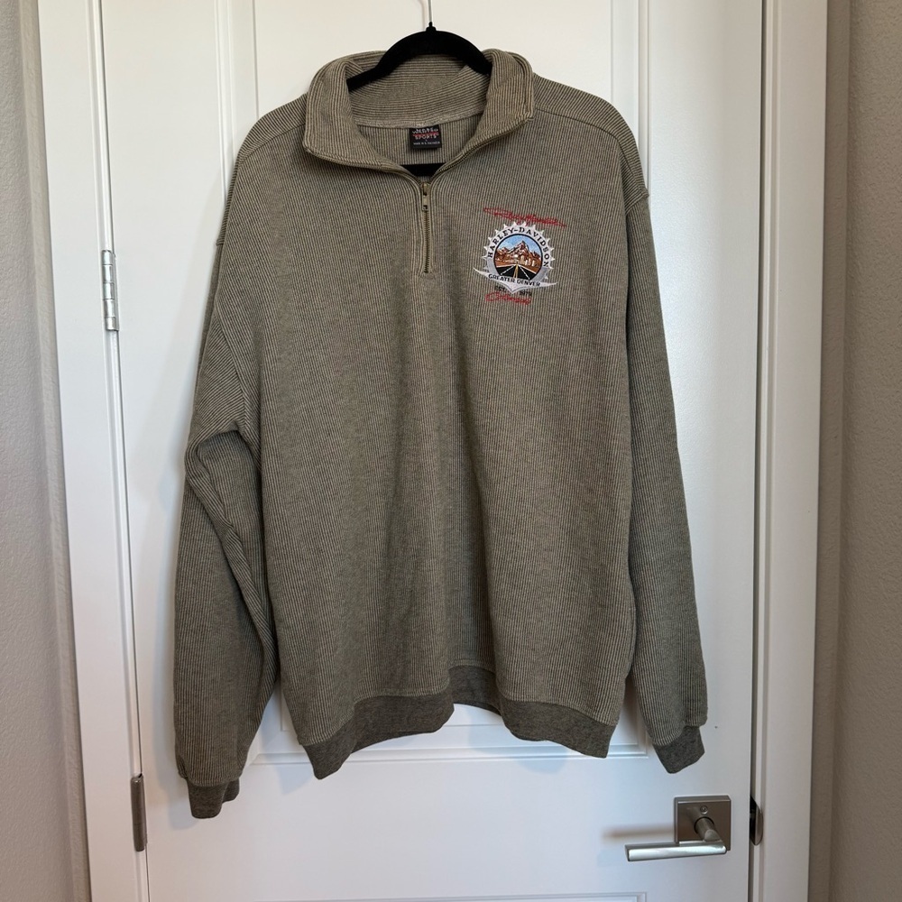 Most Wanted Sports Green Quarter-Zip Sweater Harley-Davidson-Rocky Mountains SZL